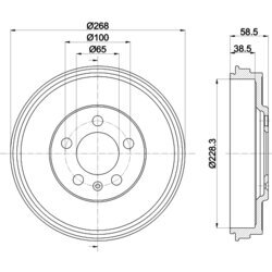 Brzdový bubon HELLA 8DT 355 303-181 - obr. 3