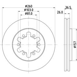 Brzdový kotúč HELLA 8DD 355 104-551 - obr. 3