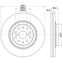 Brzdový kotúč HELLA 8DD 355 116-921 - obr. 3