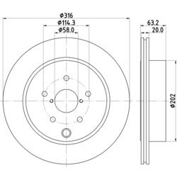 Brzdový kotúč HELLA 8DD 355 118-451 - obr. 3