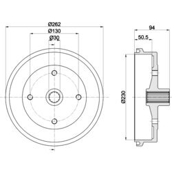 Brzdový bubon HELLA 8DT 355 301-671 - obr. 3