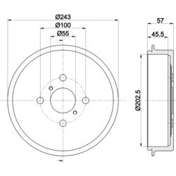 Brzdový bubon HELLA 8DT 355 303-161 - obr. 3