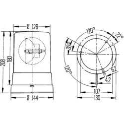 Výstražný otočný maják HELLA 2RL 006 295-111 - obr. 2