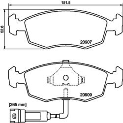 Sada brzdových platničiek kotúčovej brzdy HELLA 8DB 355 007-341