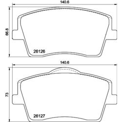 Sada brzdových platničiek kotúčovej brzdy HELLA 8DB 355 039-001