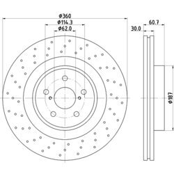 Brzdový kotúč HELLA 8DD 355 129-851 - obr. 3