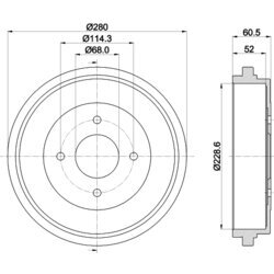 Brzdový bubon HELLA 8DT 355 300-321 - obr. 3