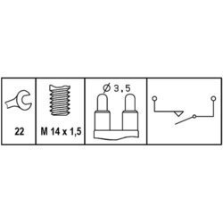 Spínač cúvacích svetiel HELLA 6ZF 008 621-341 - obr. 1