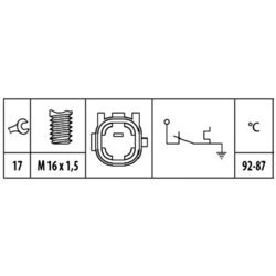 Teplotný spínač ventilátora chladenia HELLA 6ZT 181 611-011 - obr. 1