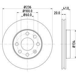 Brzdový kotúč HELLA 8DD 355 100-821 - obr. 3