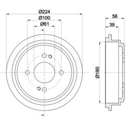 Brzdový bubon HELLA 8DT 355 300-711 - obr. 3