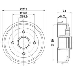 Brzdový bubon HELLA 8DT 355 301-211 - obr. 3