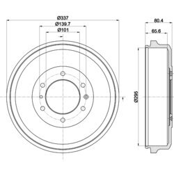 Brzdový bubon HELLA 8DT 355 302-661 - obr. 3