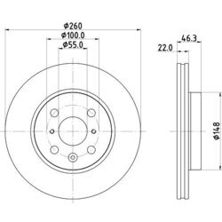 Brzdový kotúč HELLA 8DD 355 135-041