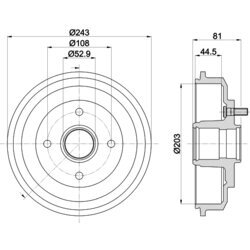 Brzdový bubon HELLA 8DT 355 300-601 - obr. 3