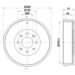 Brzdový bubon HELLA 8DT 355 300-651 - obr. 3