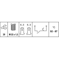 Teplotný spínač ventilátora chladenia HELLA 6ZT 007 800-001 - obr. 1