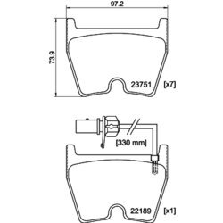 Sada brzdových platničiek kotúčovej brzdy HELLA 8DB 355 023-081