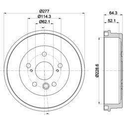 Brzdový bubon HELLA 8DT 355 300-031