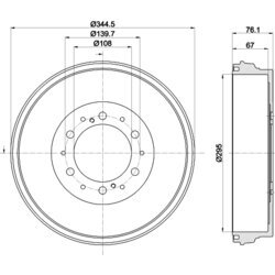 Brzdový bubon HELLA 8DT 355 303-141 - obr. 3