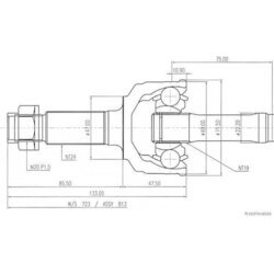 Sada kĺbov hnacieho hriadeľa HERTH+BUSS JAKOPARTS J2826019 - obr. 2