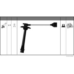 Sada zapaľovacích káblov HERTH+BUSS JAKOPARTS J5382046 - obr. 2