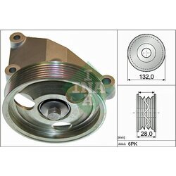Vratná/vodiaca kladka rebrovaného klinového remeňa INA 532 0650 10