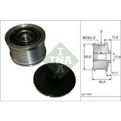 Voľnobežka alternátora INA 535 0108 10