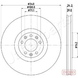 Brzdový kotúč JAPANPARTS DI-0636C