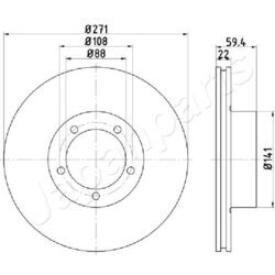 Brzdový kotúč JAPANPARTS DP-0401