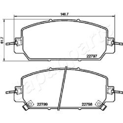 Sada brzdových platničiek kotúčovej brzdy JAPANPARTS PA-454AF - obr. 1