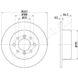 Brzdový kotúč JAPANPARTS DP-0235C