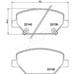 Sada brzdových platničiek kotúčovej brzdy JAPANPARTS PA-0418AF - obr. 1