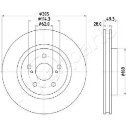 Brzdový kotúč JAPANPARTS DI-2055C - obr. 1