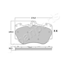 Sada brzdových platničiek kotúčovej brzdy JAPANPARTS PA-0919AF