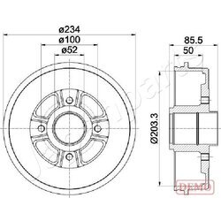 Brzdový bubon JAPANPARTS TA-0702C