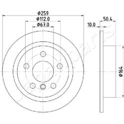 Brzdový kotúč JAPANPARTS DP-0136