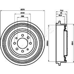 Brzdový bubon JAPANPARTS TA-0703