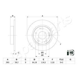 Brzdový kotúč JAPANPARTS DP-428C - obr. 1