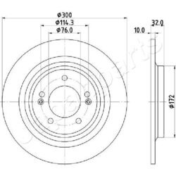 Brzdový kotúč JAPANPARTS DP-H25C - obr. 1