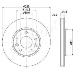 Brzdový kotúč JAPANPARTS DI-181C - obr. 1