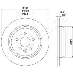 Brzdový kotúč JAPANPARTS DP-L11 - obr. 1