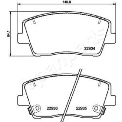 Sada brzdových platničiek kotúčovej brzdy JAPANPARTS PA-K34AF - obr. 1