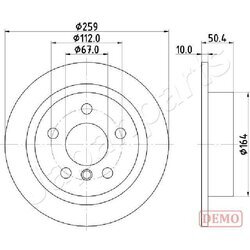 Brzdový kotúč JAPANPARTS DP-0136C - obr. 1