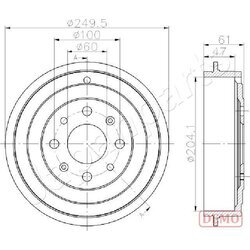 Brzdový bubon JAPANPARTS TA-0606C