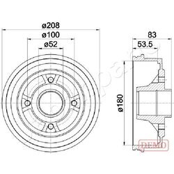 Brzdový bubon JAPANPARTS TA-0709C