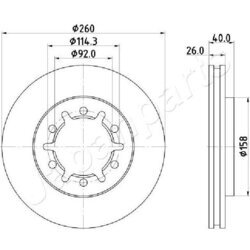 Brzdový kotúč JAPANPARTS DI-180C - obr. 1