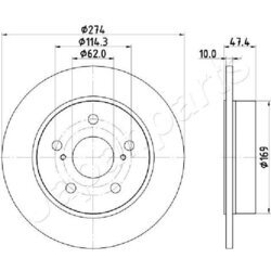 Brzdový kotúč JAPANPARTS DP-274C - obr. 1