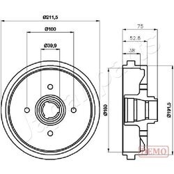 Brzdový bubon JAPANPARTS TA-0901C