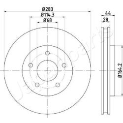 Brzdový kotúč JAPANPARTS DI-182C - obr. 1